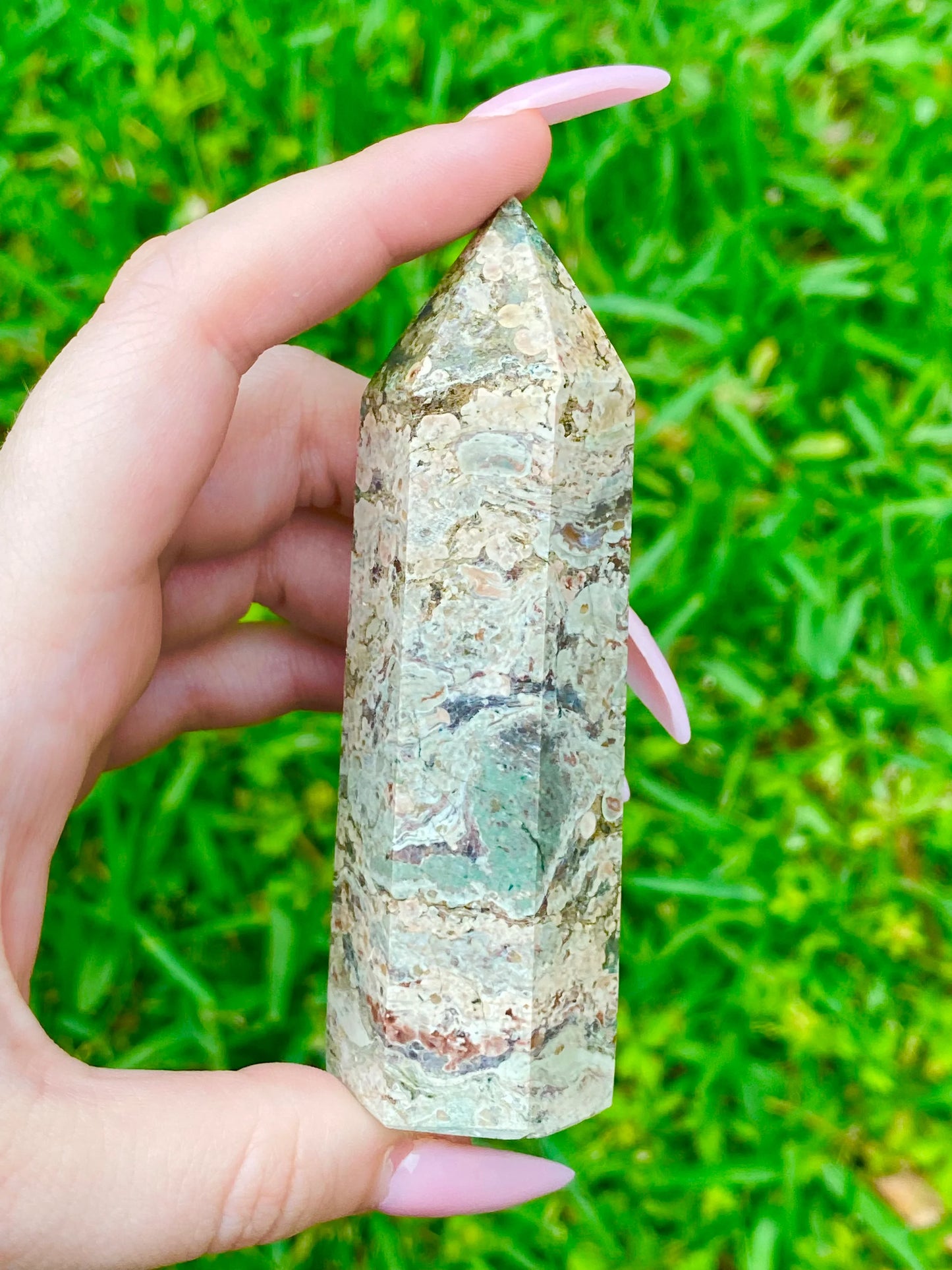 Green Flower Jasper Towers *CHOOSE YOUR CRYSTAL*