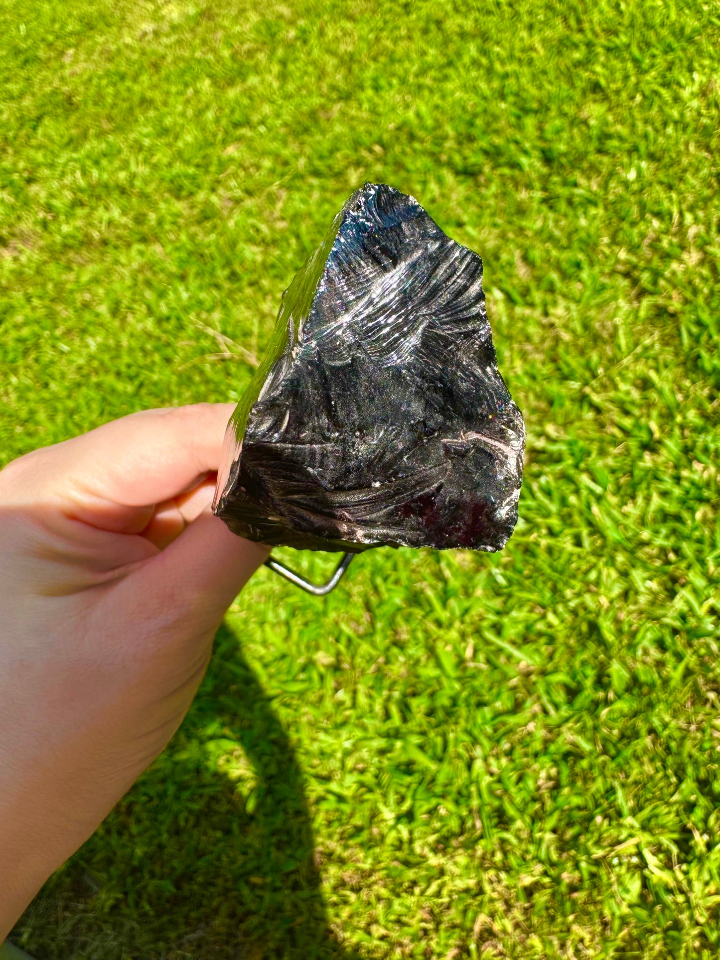 Black Obsidian Chunk Crystal Stand