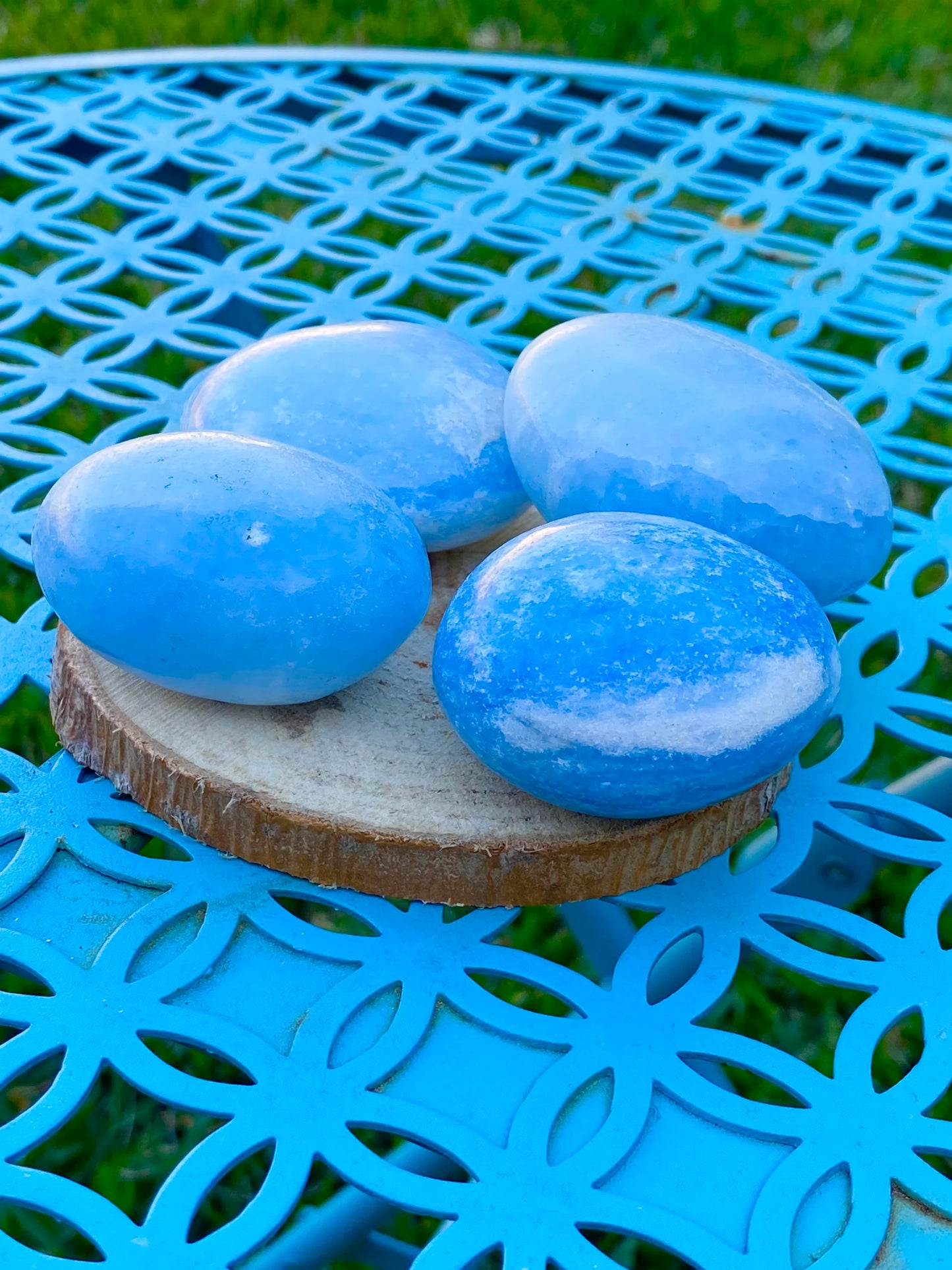 Blue Calcite Palm Stone *DIFFERENT SIZES*