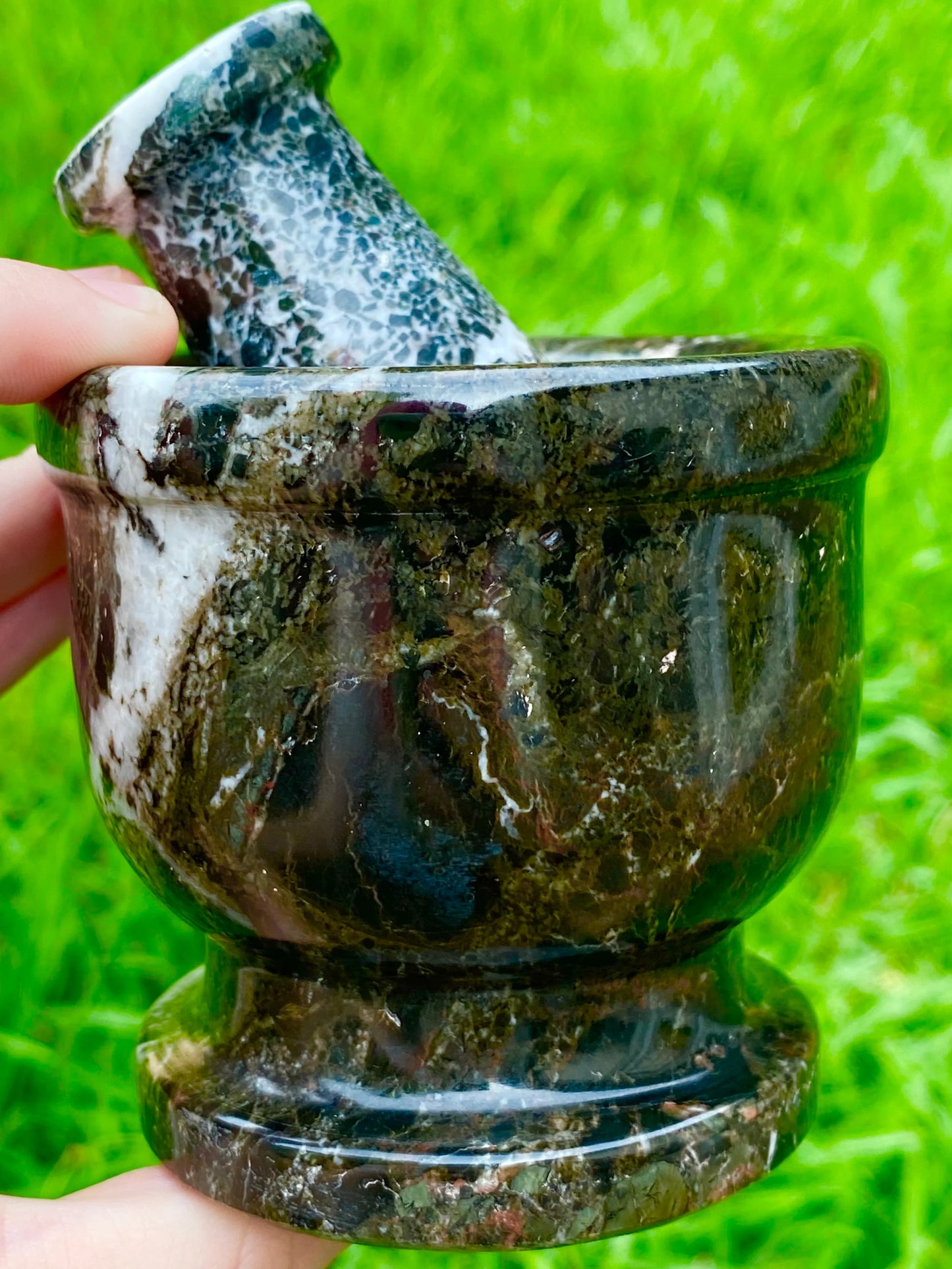 3" Black Zebra Mortar and Pestle