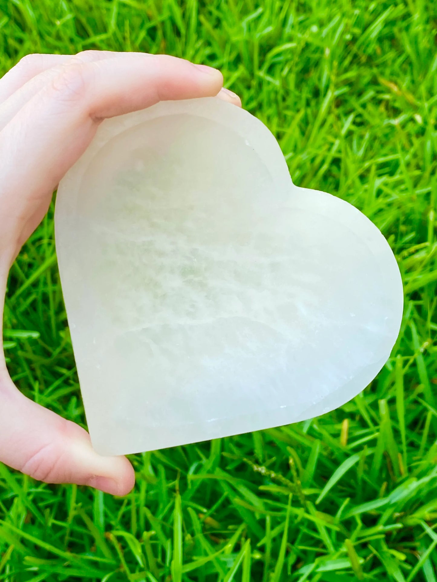 Selenite Heart Bowl 4.5'