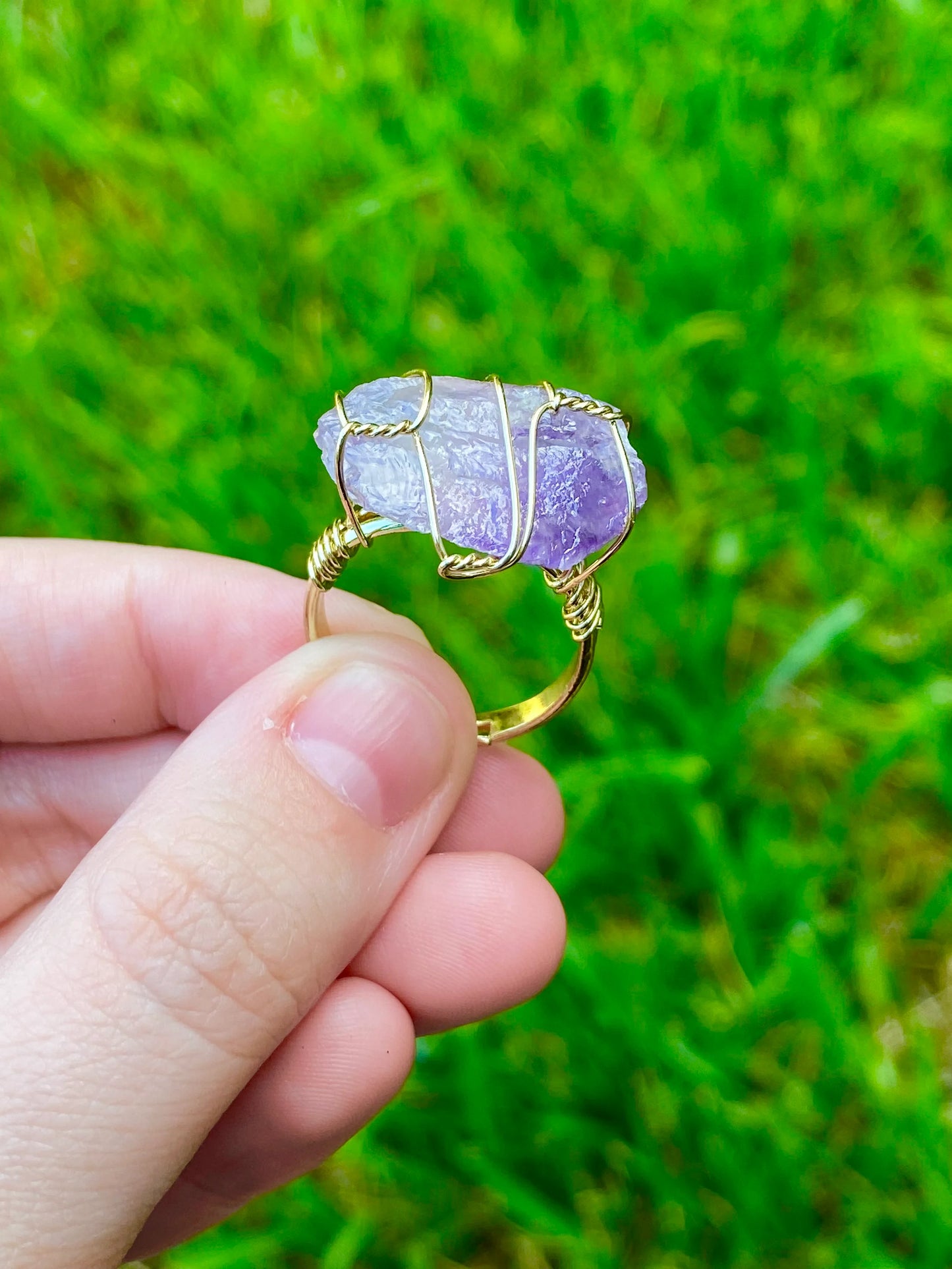 Rough Gemstone Crystal Ring *Adjustable*