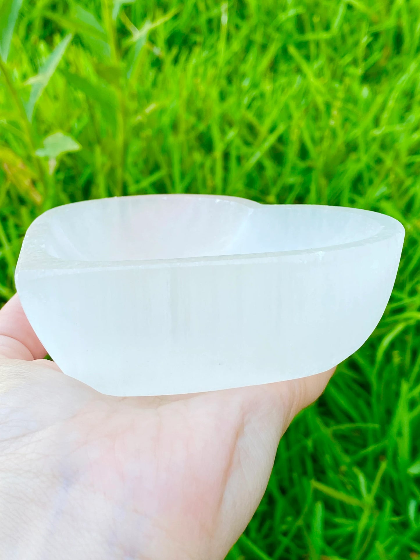 Selenite Heart Bowl 4.5'