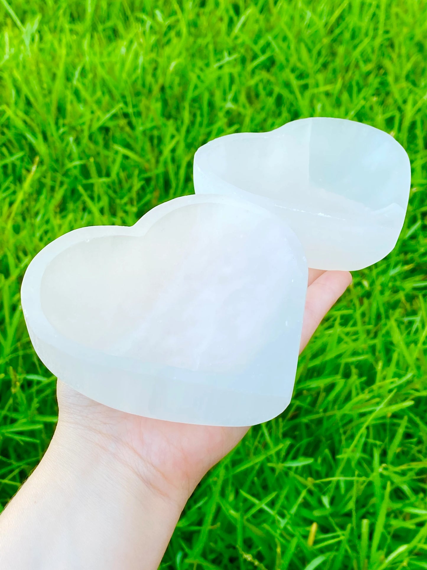 Selenite Heart Bowl 4.5'