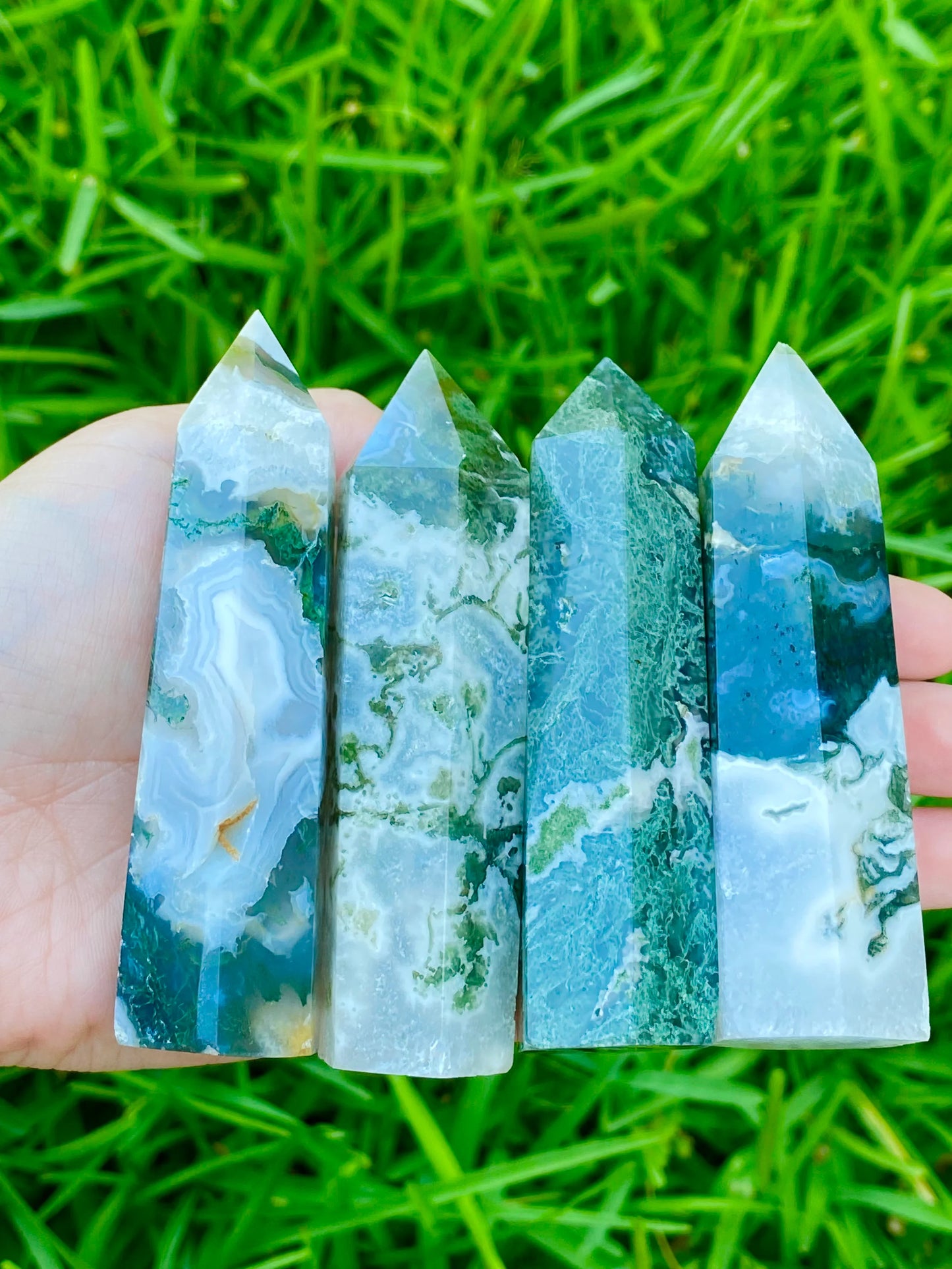 Moss Agate Towers *CHOOSE YOUR CRYSTAL*