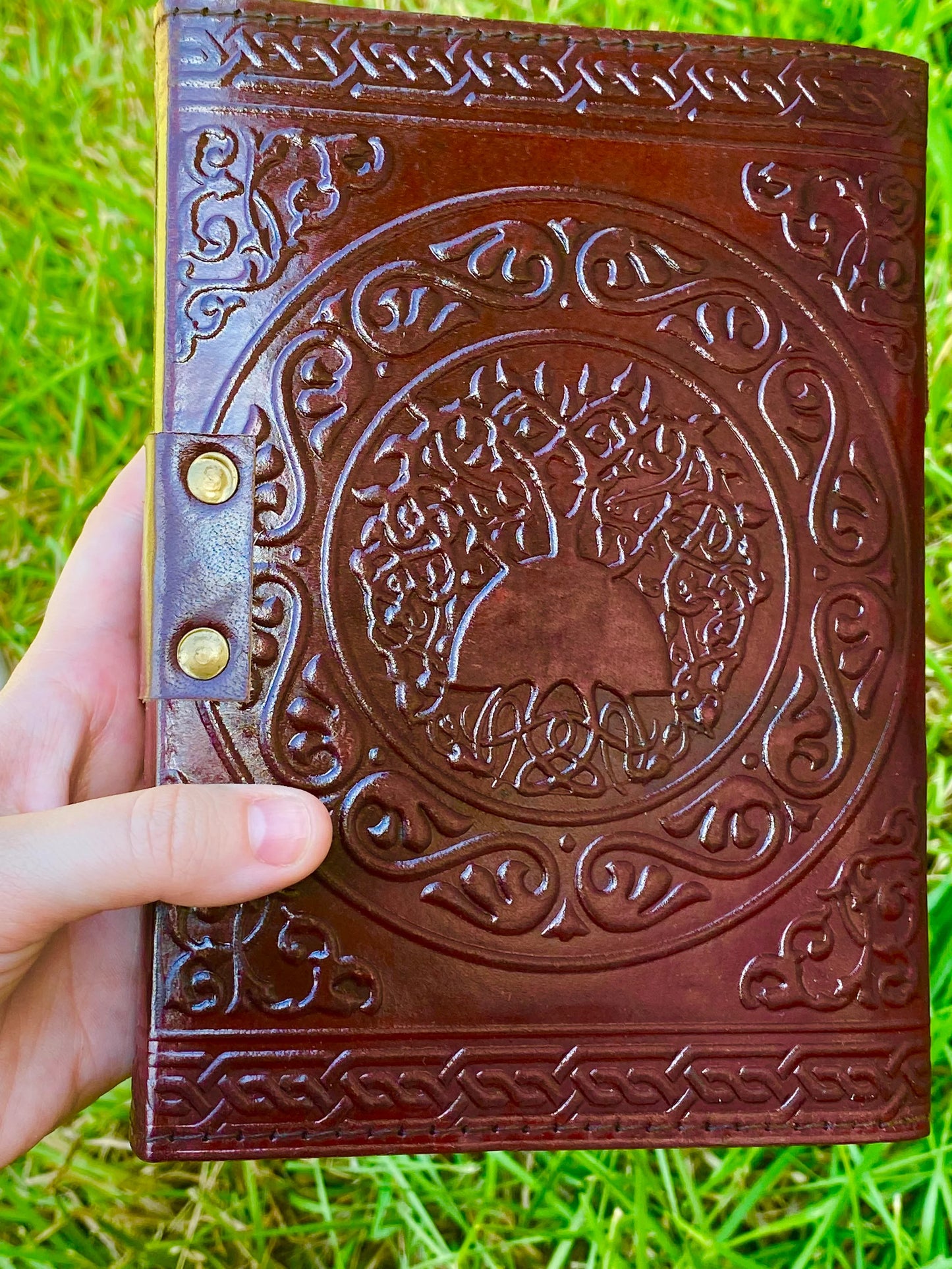 Pentagram Blank Leather Book of Shadows.