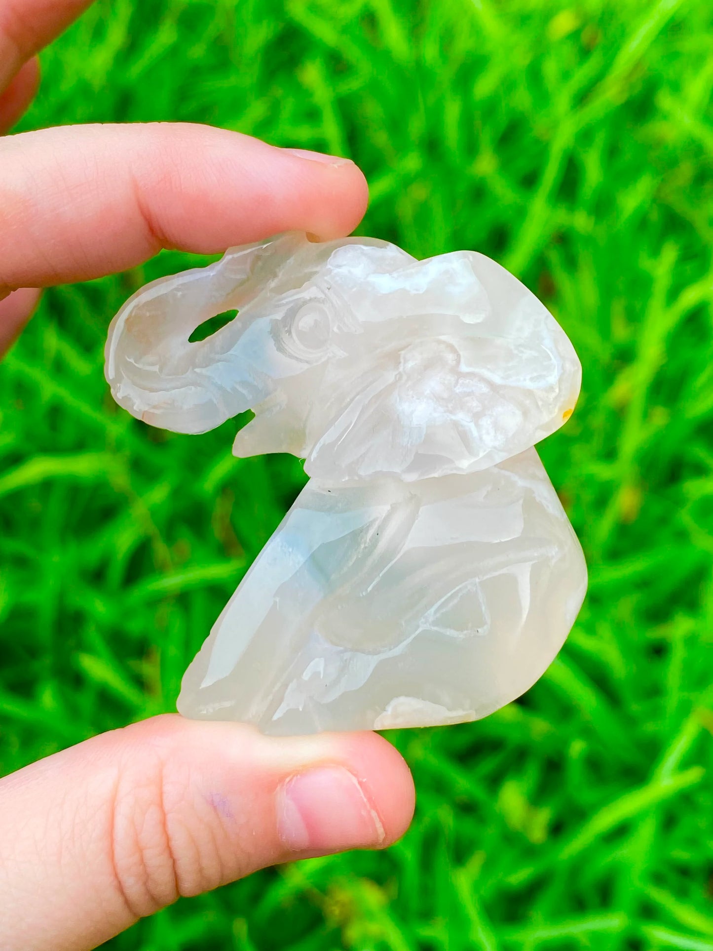2" Flower Agate Elephant