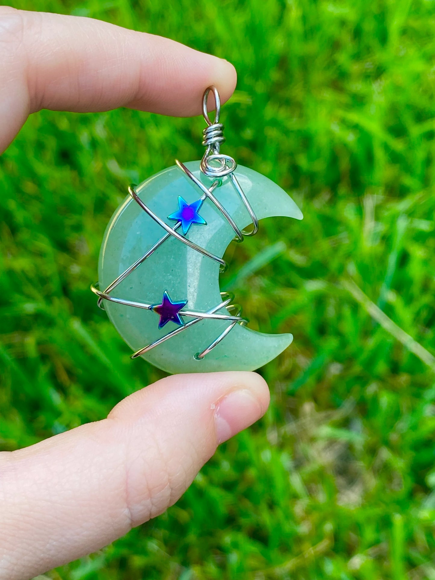 Crescent Moon Pendant Crystal Necklace *CHOOSE YOUR CRYSTAL*