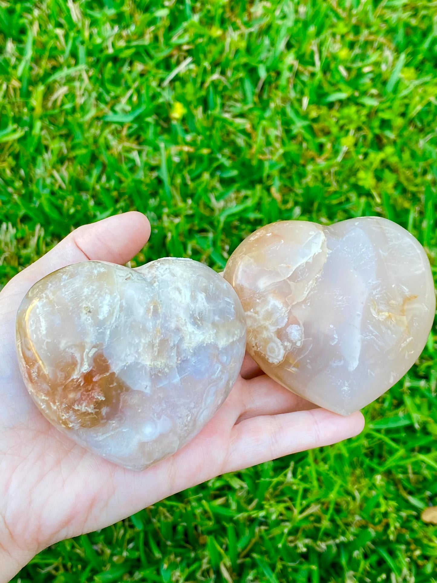 Flower Agate Hearts *ALL SIZES*