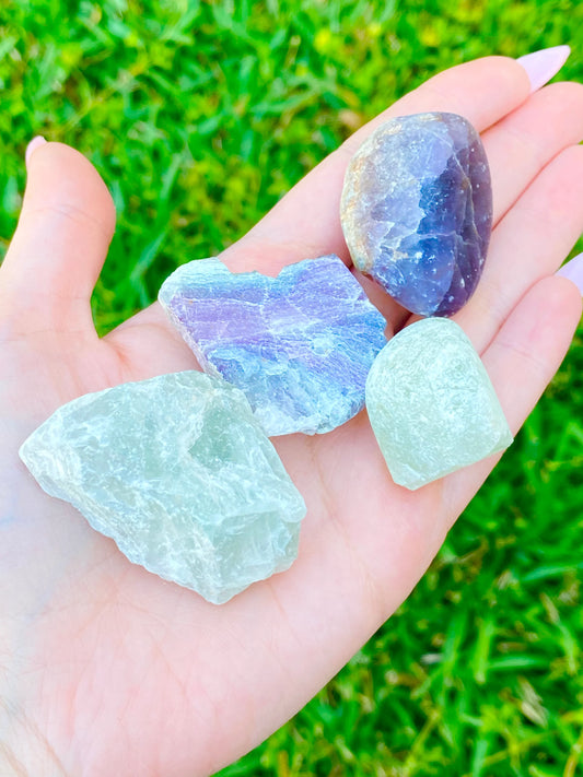 Raw Fluorite Crystal / Rainbow Fluorite 1.5-2"