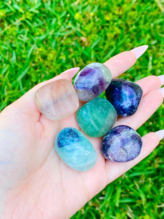 Fluorite Tumble Crystals / Rainbow Fluorite 0.75-1.25"