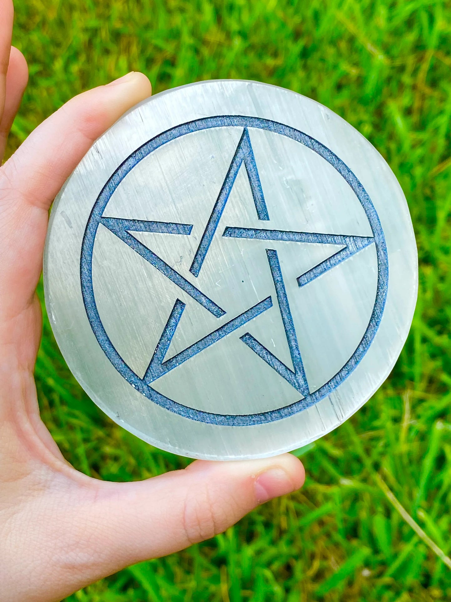 3.5" Selenite Coaster/ Charging Plate *CHOOSE DESIGN*