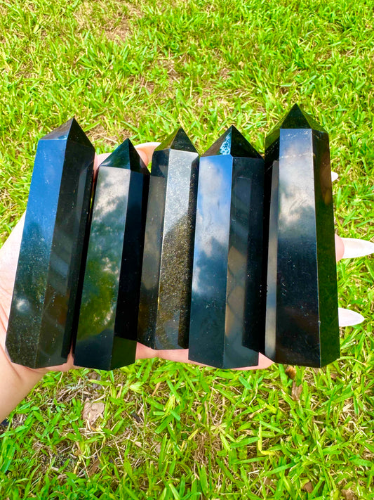 Black Obsidian Tower *CHOOSE YOUR CRYSTAL*