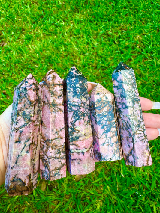 Rhodonite Towers *CHOOSE YOUR CRYSTAL*