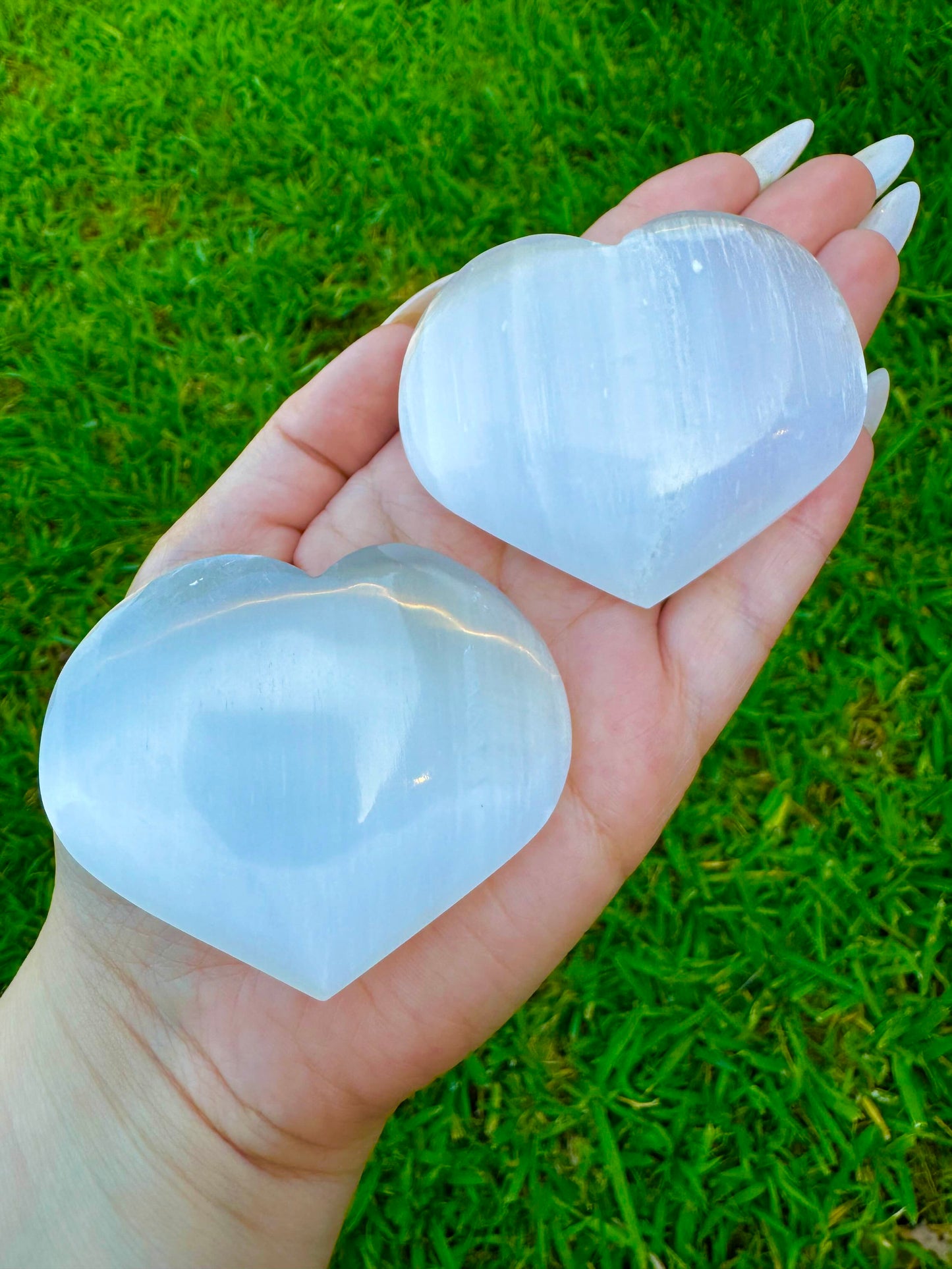 Selenite Puffy Heart Crystal 2.25"