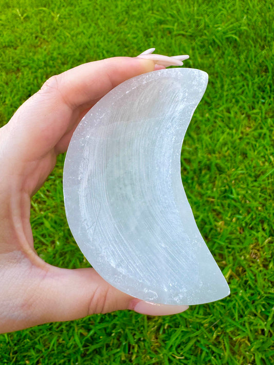 Selenite Crescent Moon Bowls
