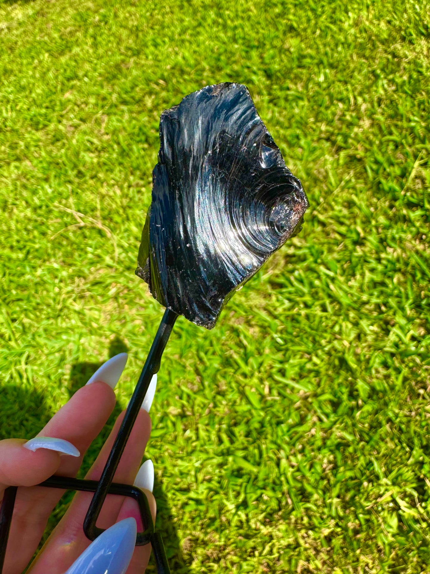 Black Obsidian Chunk Crystal Stand
