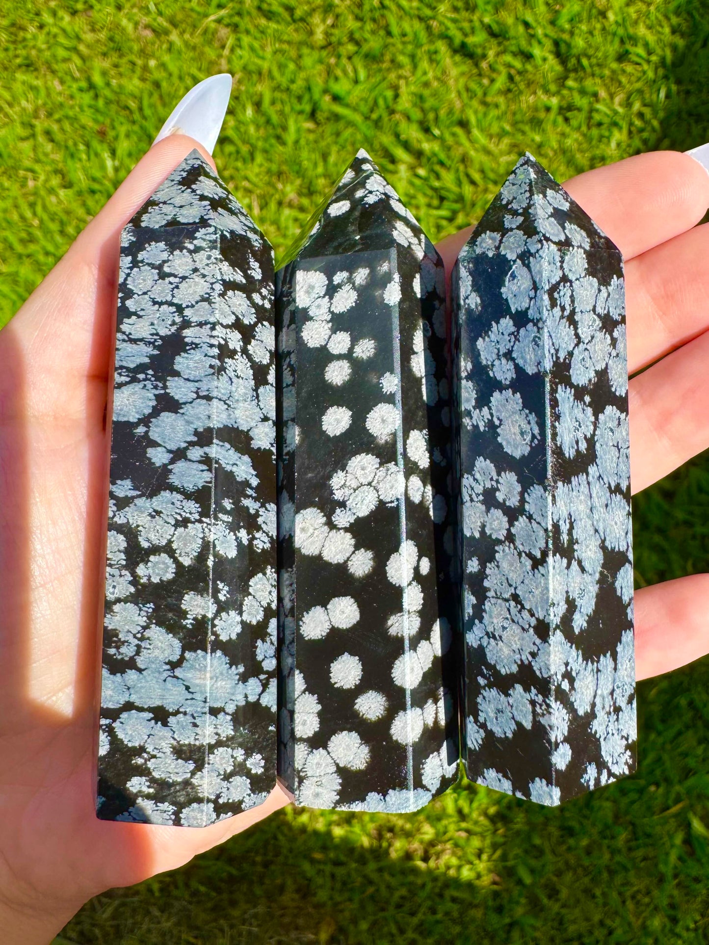 Snowflake Obsidian Tower *CHOOSE YOUR CRYSTAL*