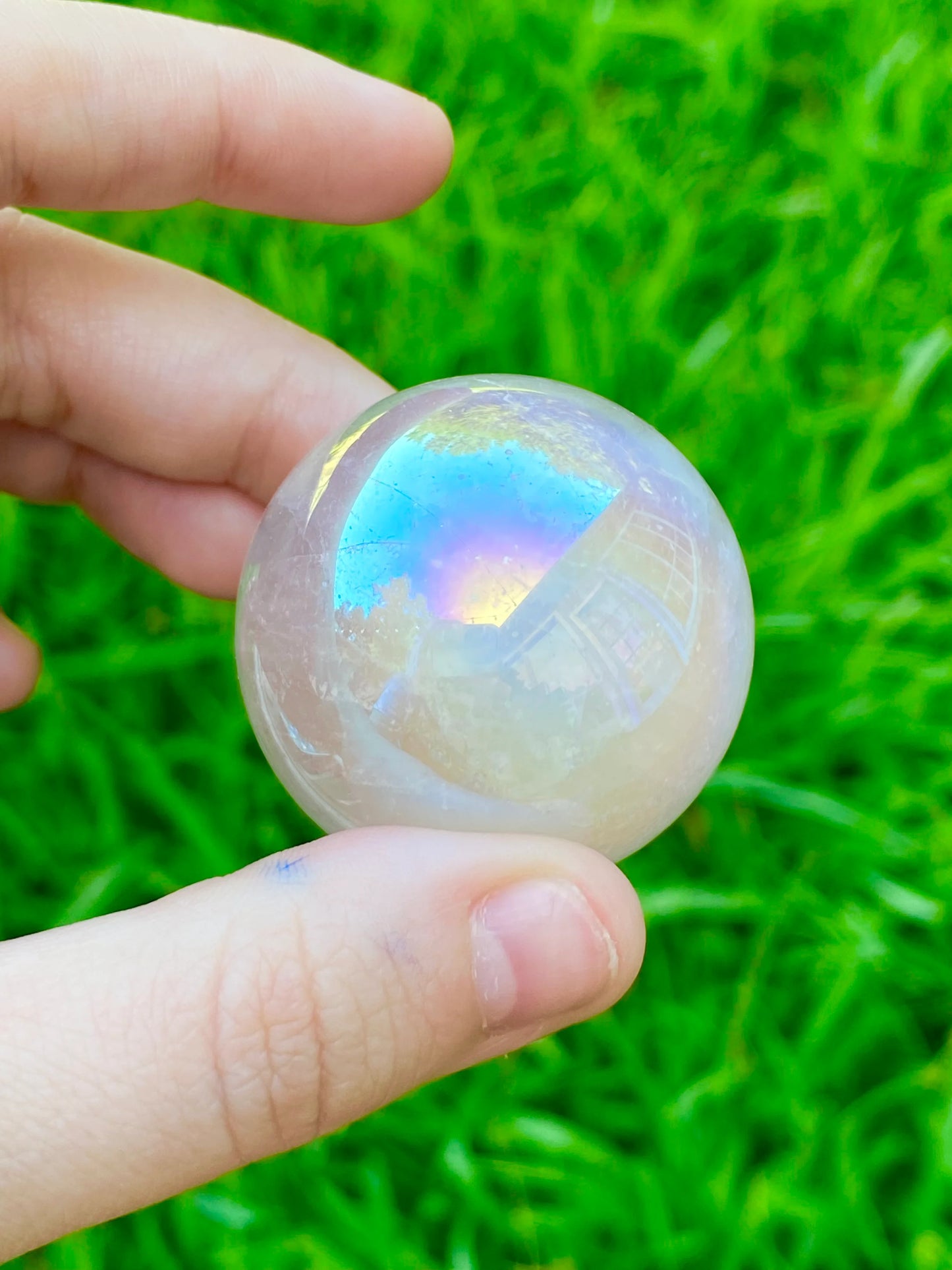 Aura Rose Quartz Sphere *CHOOSE YOUR CRYSTAL SIZE*