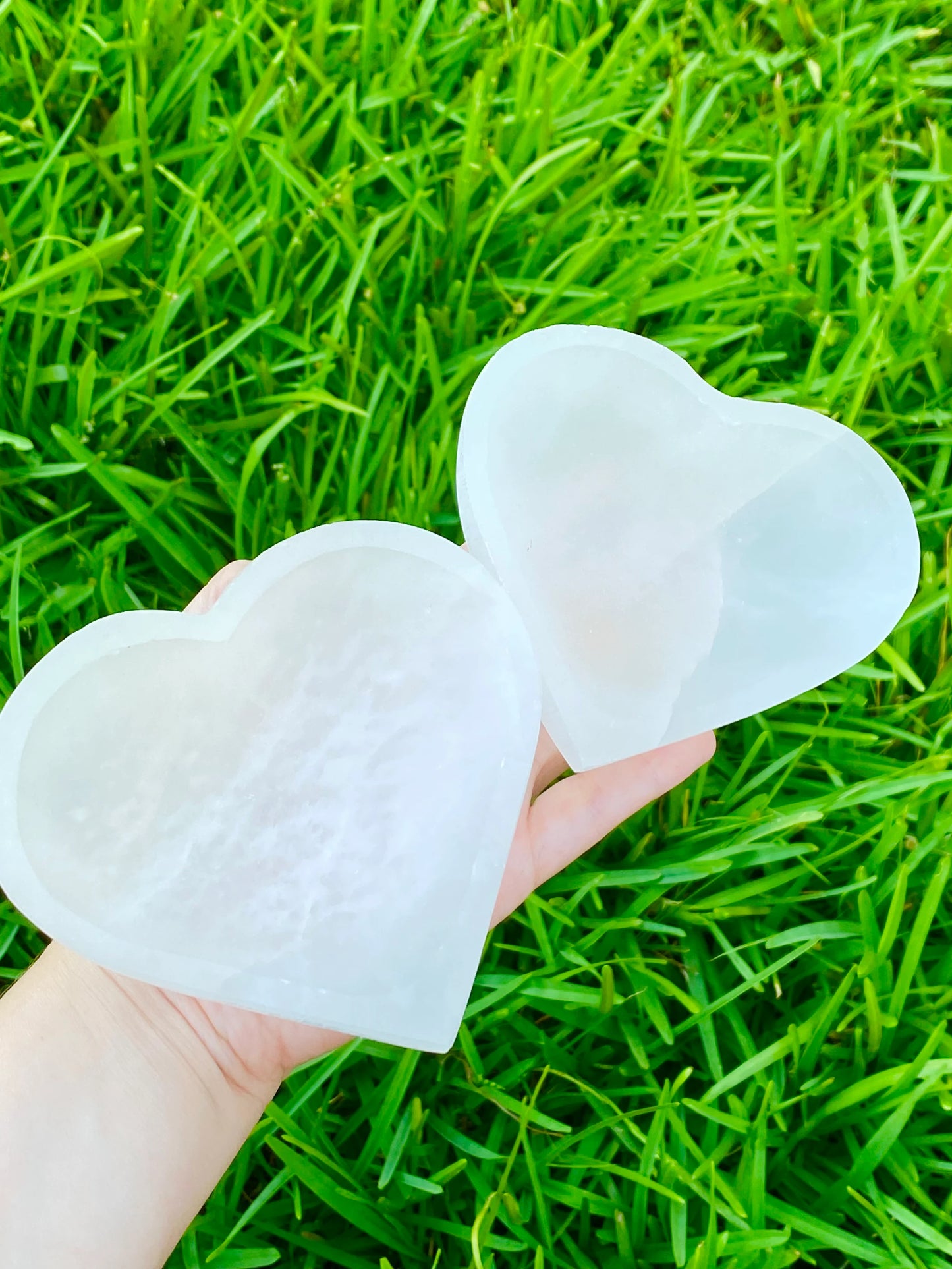 Selenite Heart Bowl 4.5'