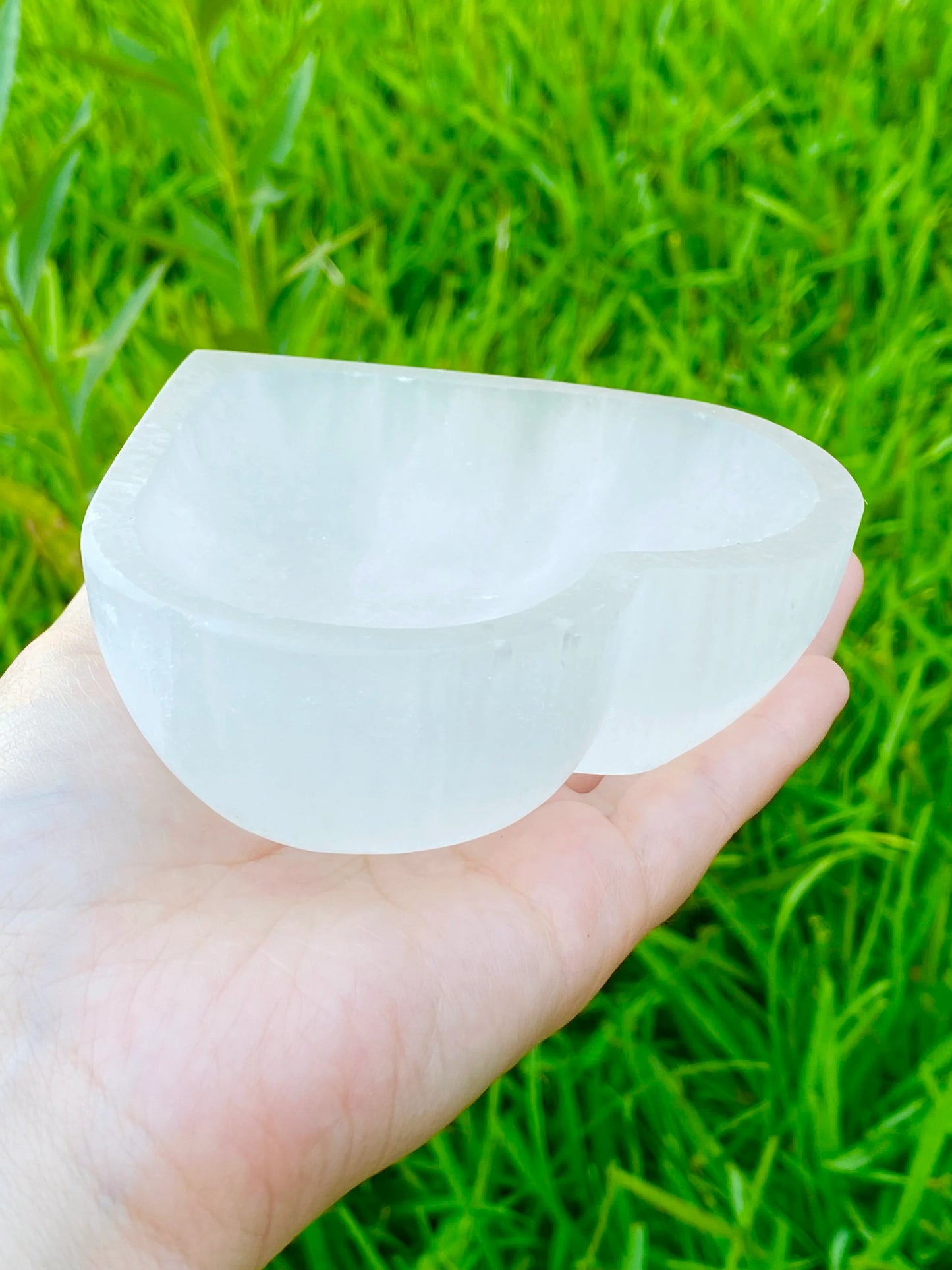 Selenite Heart Bowl 4.5'