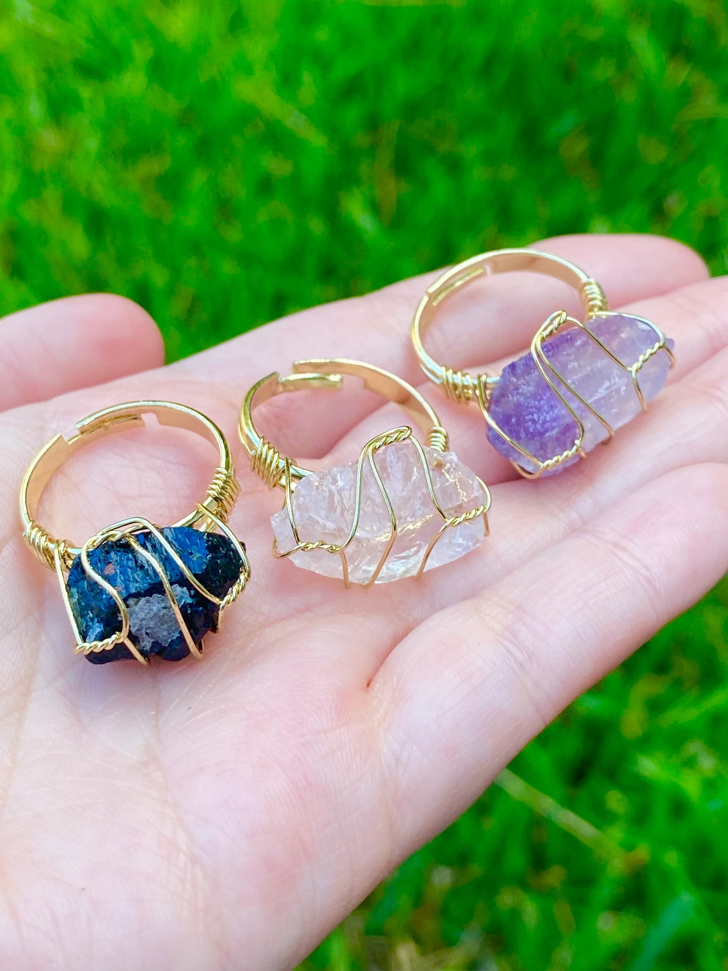 Rough Gemstone Crystal Ring *Adjustable*