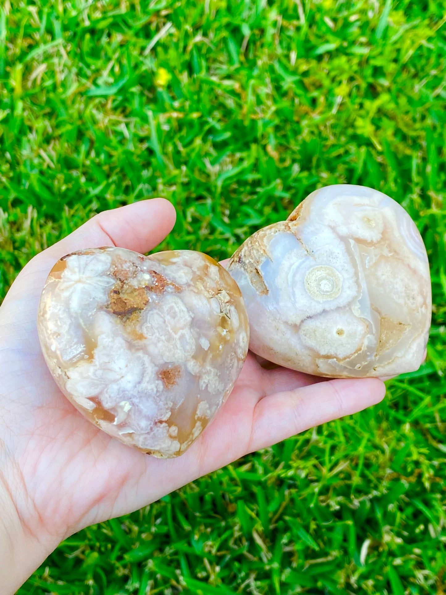 Flower Agate Hearts *ALL SIZES*