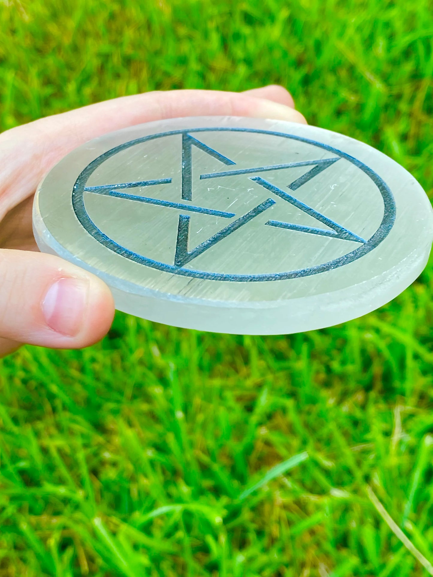 3.5" Selenite Coaster/ Charging Plate *CHOOSE DESIGN*