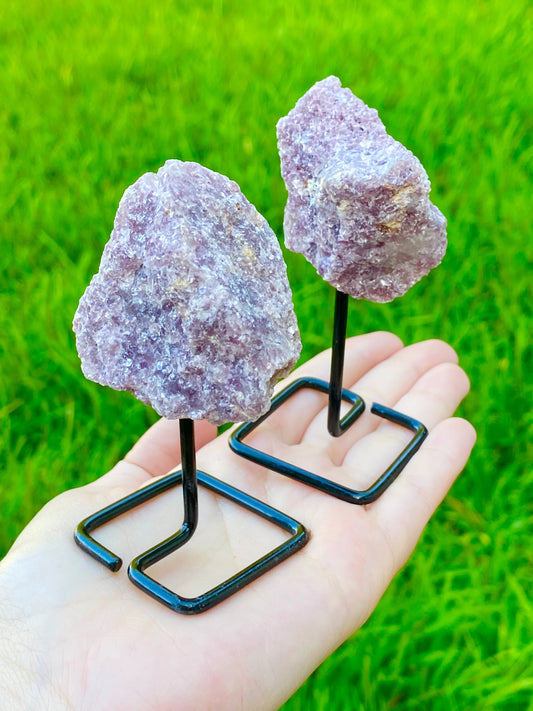 Lepidolite Mini Raw Crystal Stand 3" *CHOOSE YOUR CRYSTAL*