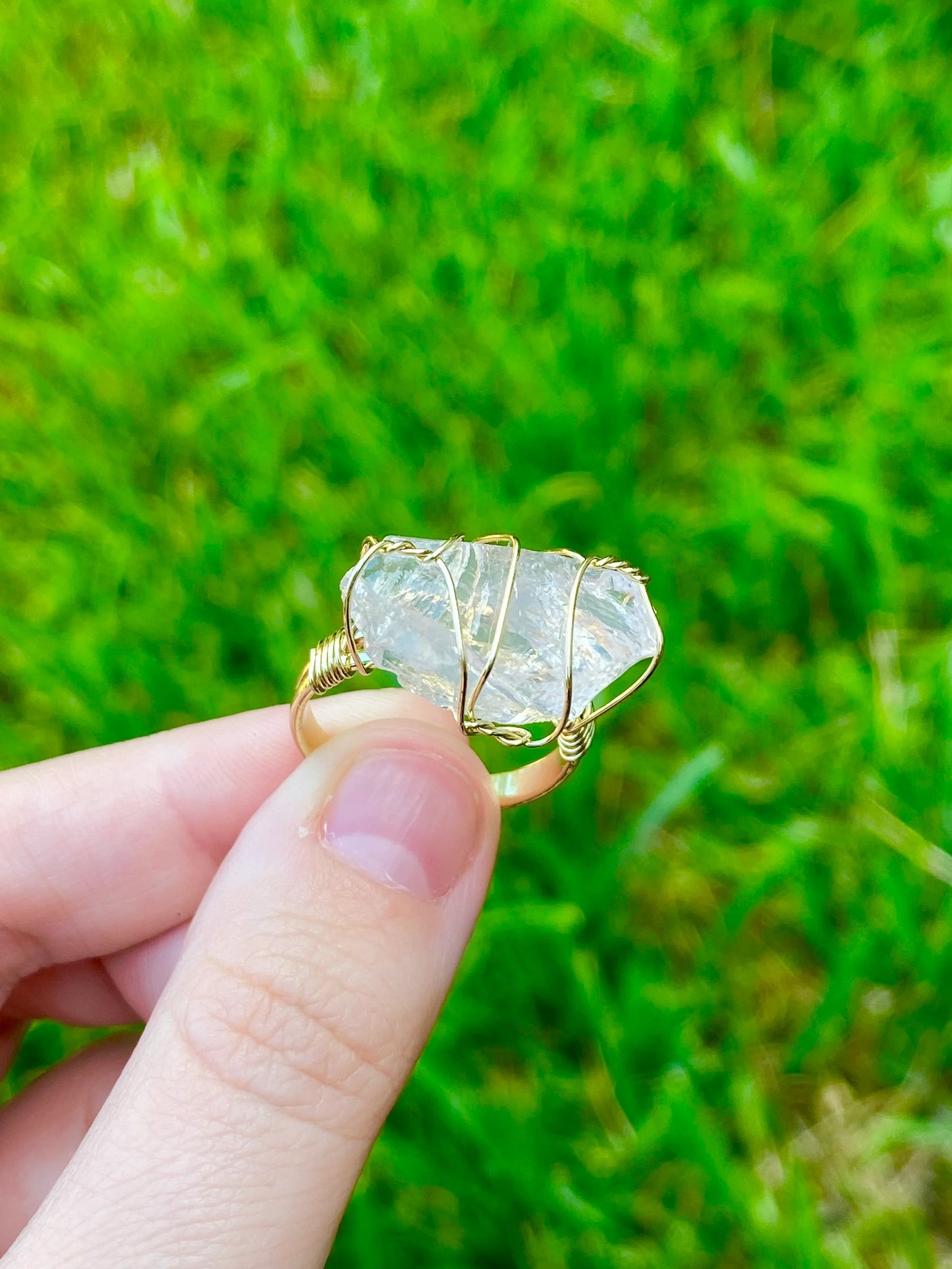 Rough Gemstone Crystal Ring *Adjustable*