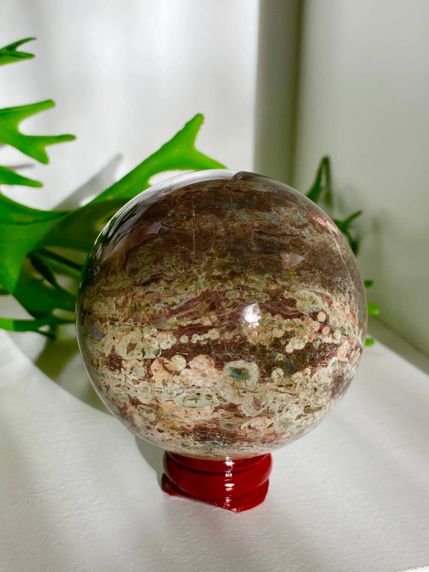 Green Flower Jasper Spheres 45-60mm *CHOOSE YOUR CRYSTAL*
