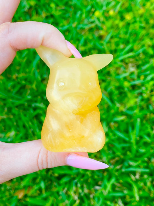 2" Orange Calcite Pikachu