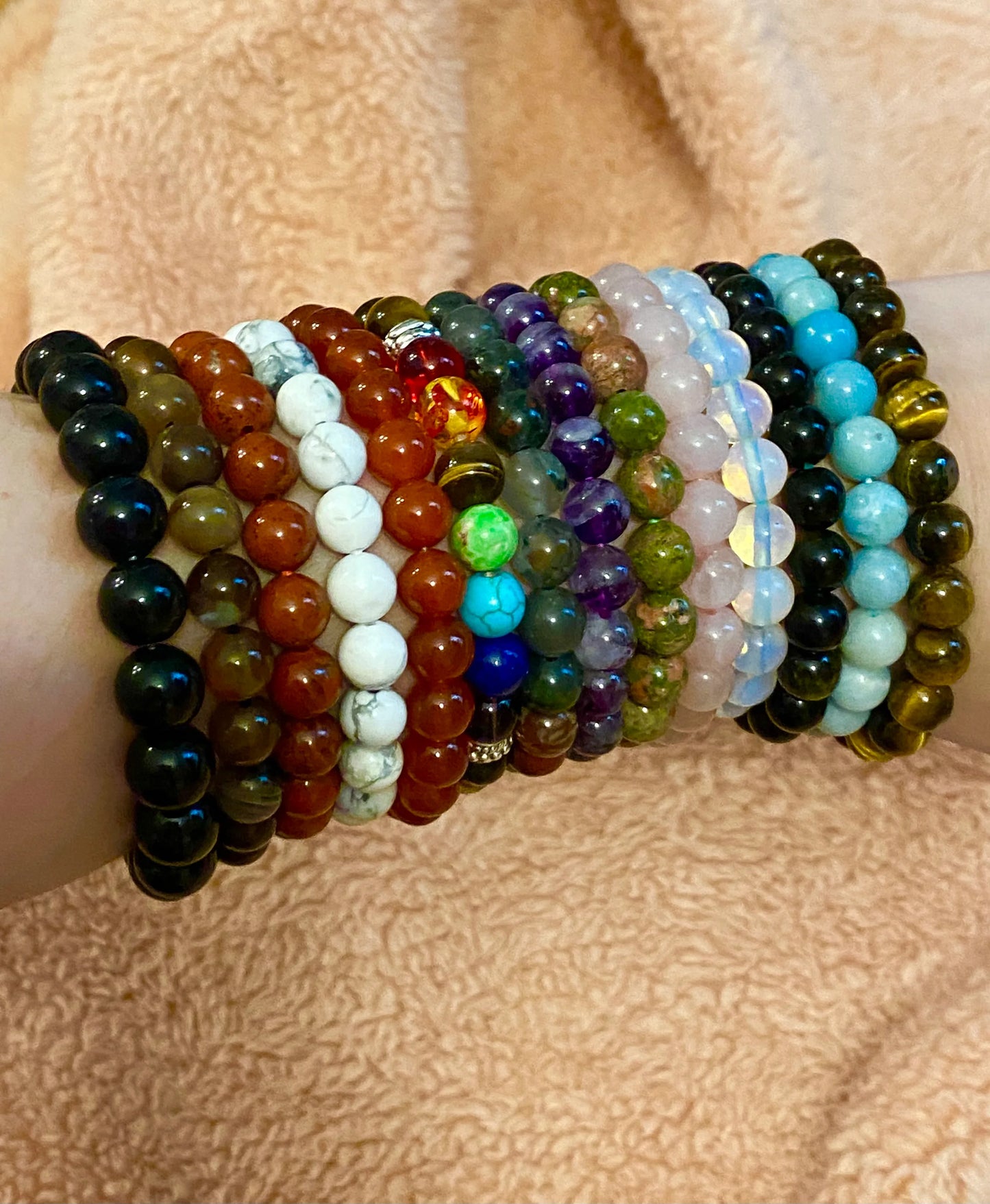 8mm Crystal Beaded Bracelets *ALL TYPES*