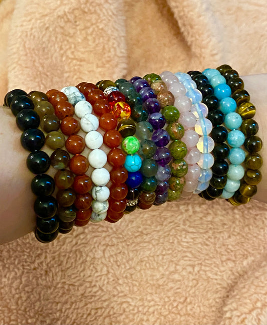 8mm Crystal Beaded Bracelets *ALL TYPES*