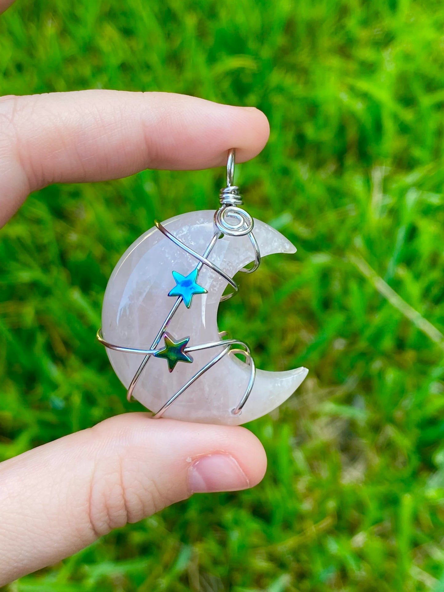Crescent Moon Pendant Crystal Necklace *CHOOSE YOUR CRYSTAL*