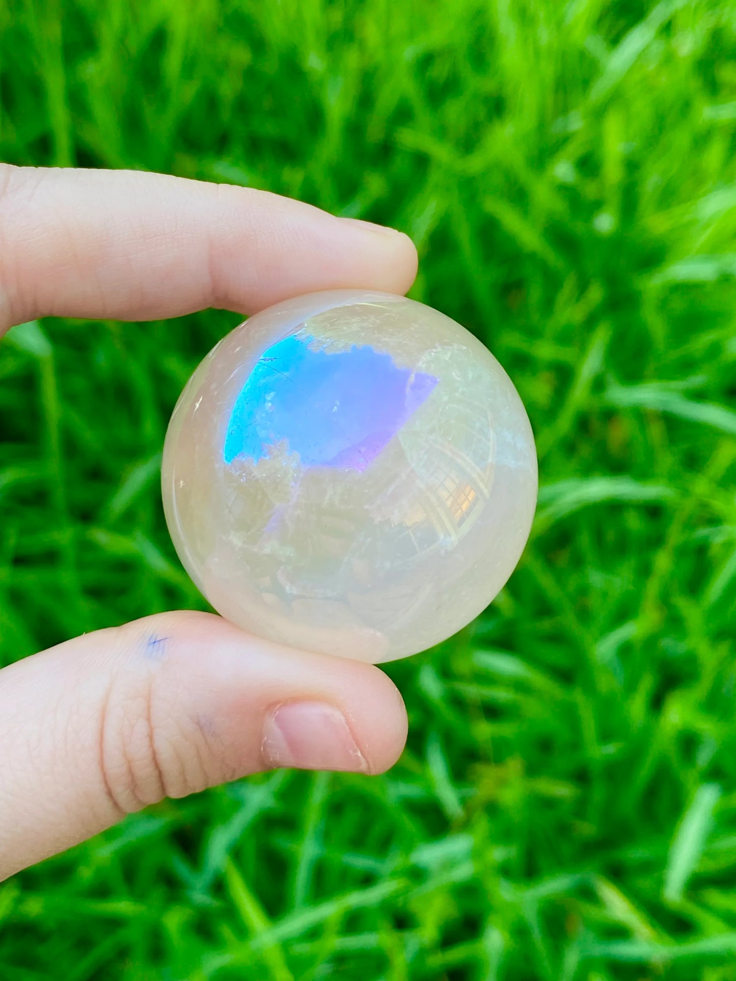 Aura Rose Quartz Sphere *CHOOSE YOUR CRYSTAL SIZE*